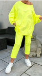 Women's Casual Solid Color Round Neck Long Suits