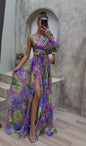 Women's Shoulder Long Sleeve Floral Dress Large Dresses