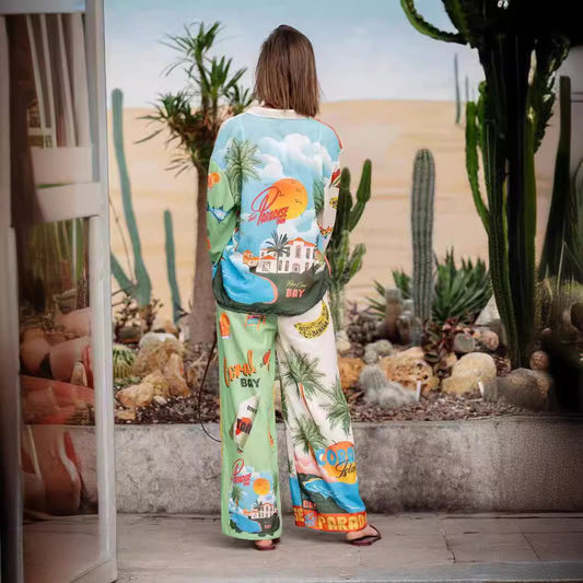 Fashion Personalized Printed Linen Color Matching Suits