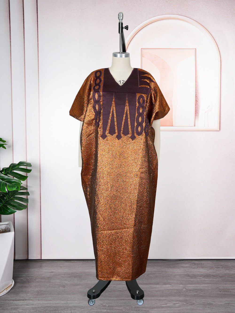 Women's Muslim Dress Long African Embroidered Robe Dresses