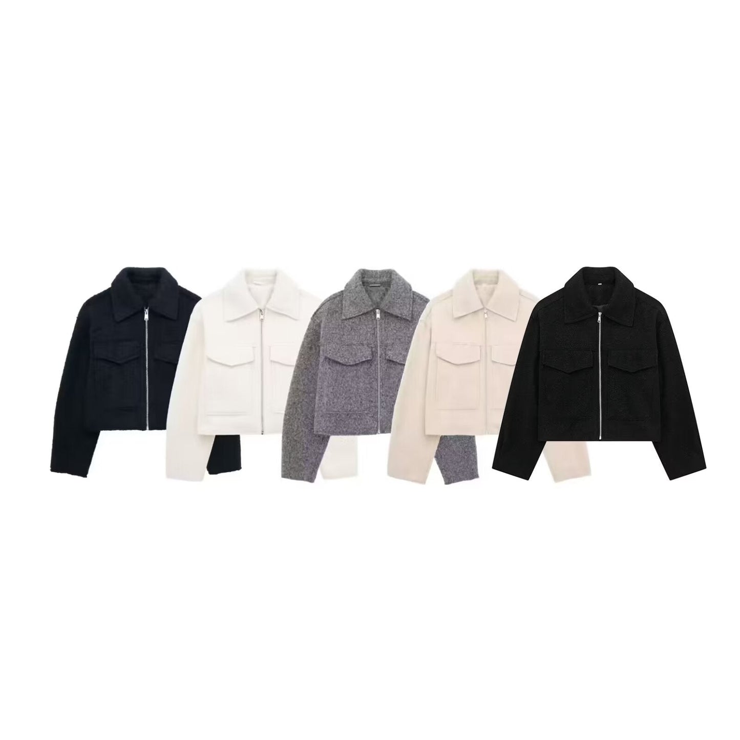 Women's Beautiful French Fashion Bead Leather Coats
