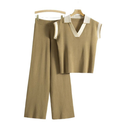 Women's Knitted Two-piece Summer Loose Slimming Fashion Suits