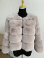 Women's Warm Leisure Stitching Faux Fox Fur Coats
