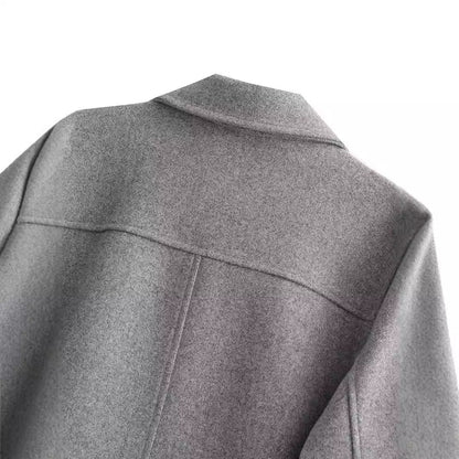 Women's Lapel Classic Style Single-breasted Soft Metal Coats
