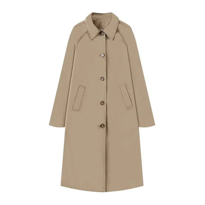 Women's Elegant Lapel Single Breasted Trench Tooling Coats