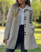 Classic Elegant Woolen Polar Fleece Single-breasted Coats