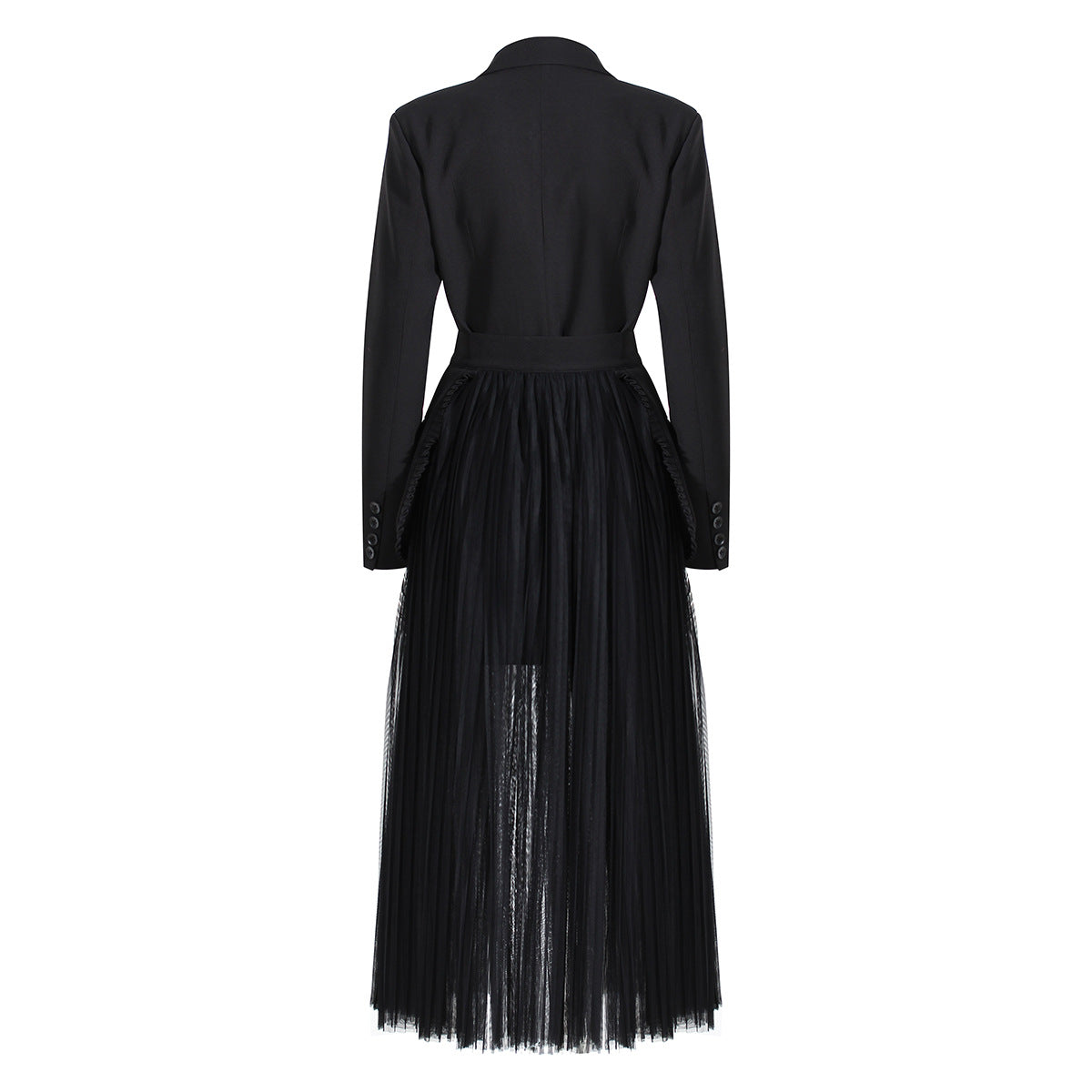 Women's Dark Style Two-piece Elegant Long Mesh Suits
