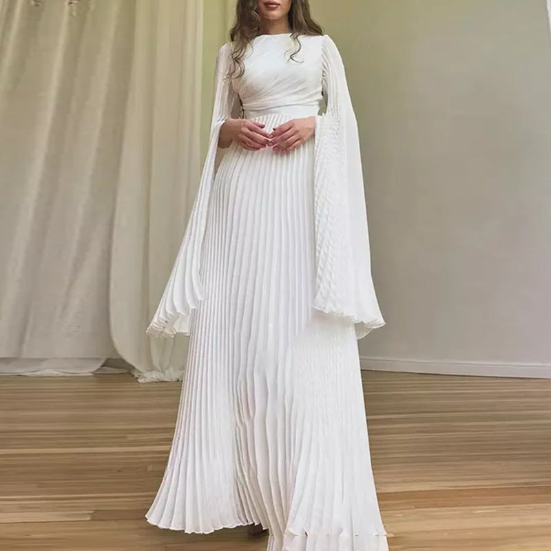 Women's French Royal Style Super Long Sleeve Retro Dance Dresses