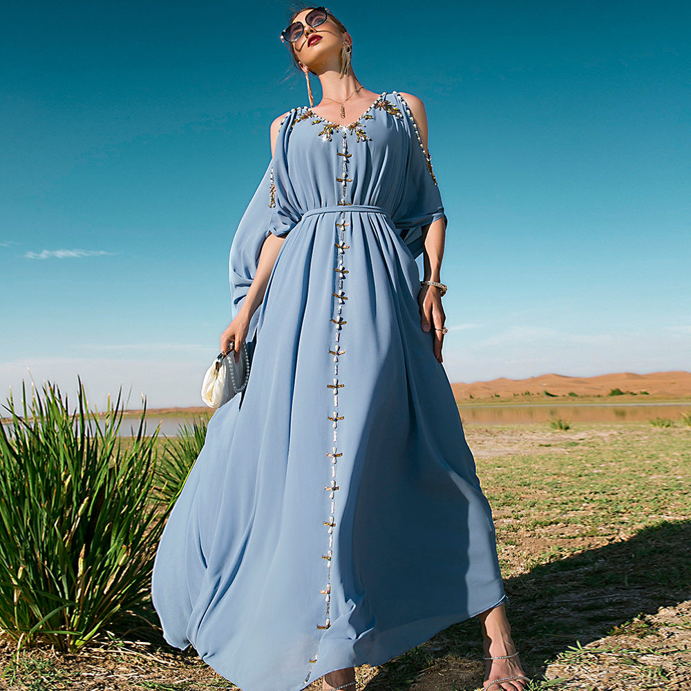 Women's Exquisite Fashionable Diamond Dress Travel Dresses