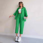 Women's Large Spring Casual Loose Shirt Cropped Suits