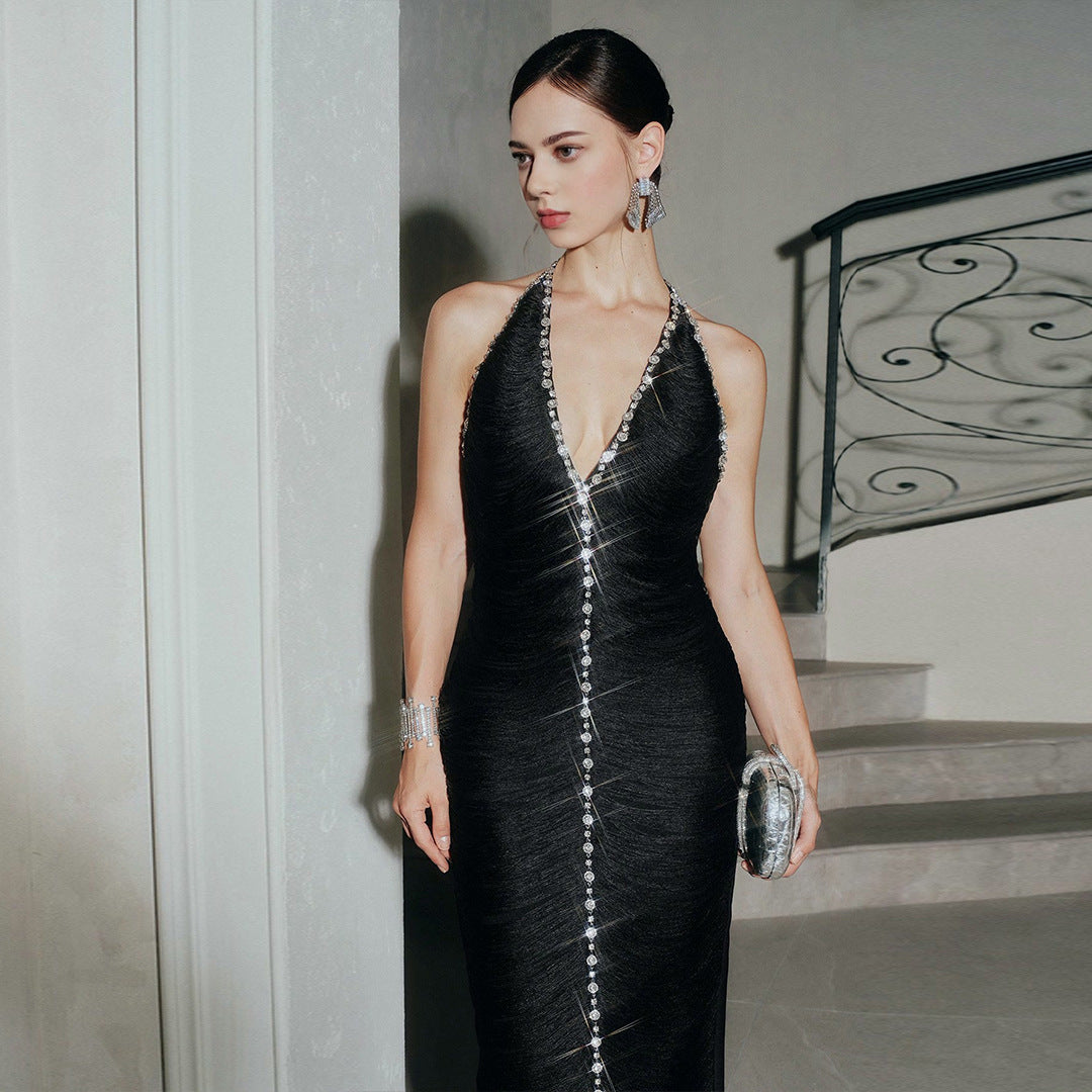 Women's Luxury Style Sleeveless Elegant Midi Senior Dresses
