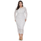 Women's Long Sleeve Lace Slim Dress Plus Size