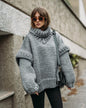 Women's Pullover Fluffy Long Sleeve Turtleneck Sweaters