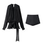 Women's Elegant Pleated Mesh Puff Sleeve Dresses