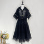 Cut-out Ruffles Shirt Elastic Waist A- Suits