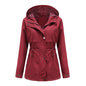 Women's European Raincoat Mid-length Hooded Thin Trench Coats