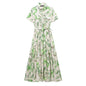 Spring Series Printing Belt Shirt Dress Dresses