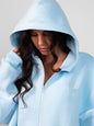 Women's Spring Solid Color Hooded Long-sleeved Zipper Suits