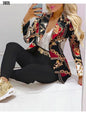 Fashion Printed Long Sleeve Casual Small Suits