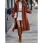 Women's Fashion Long Solid Color Sleeve Plush Coats