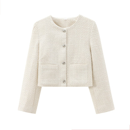 Autumn Woolen Round Neck Outer Wear Coats