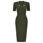 Sleeve Slimming Mid-length Knitted Dress Simple Dresses