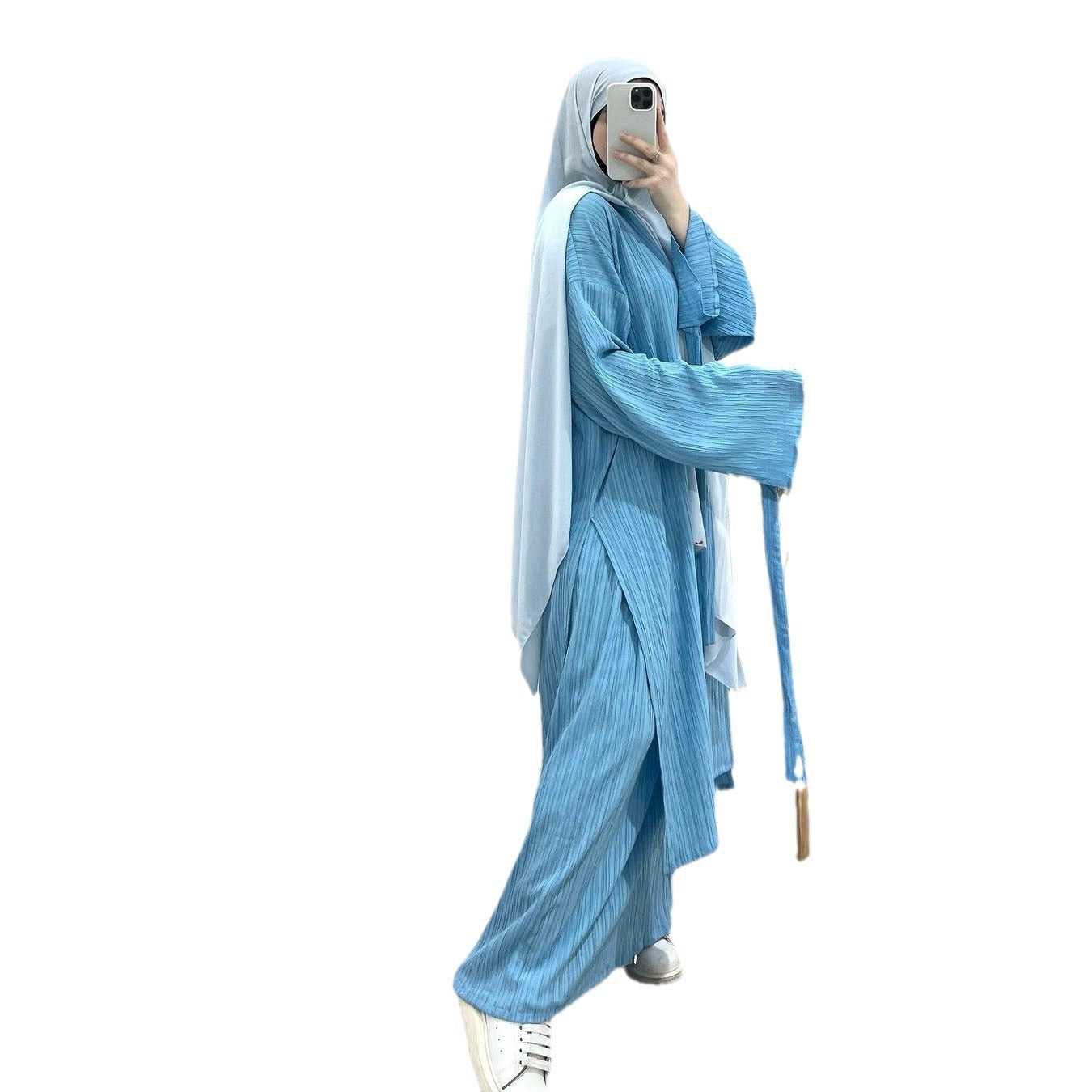 Women's Arabic Mid-length Long Sleeve Robe Suits