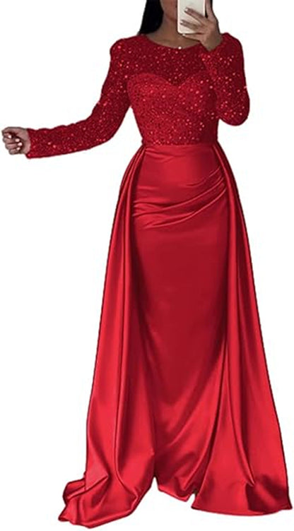French Satin Rose Gold Fishtail Entry Dresses