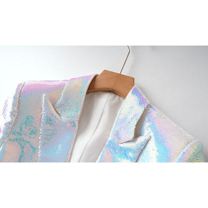 Versatile Classic Slouchy Sequins Mid-length Colorful Suits