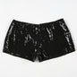 Women's Spring Leopard Print Sequins High Waist Tight Shorts