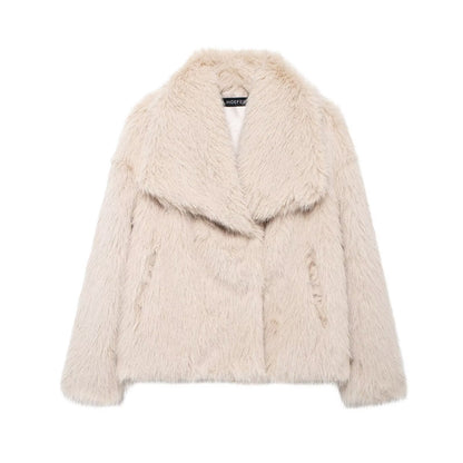 Women's Innovative French Artificial Fur Effect Coats