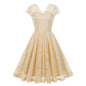 Women's Lace Sleeveless Dress Hepburn Vintage Dresses