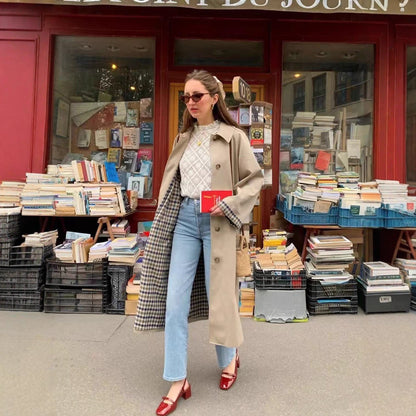 French Style Retro British Casual Simple Coats