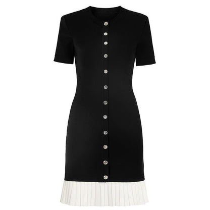 Summer Sleeve Round Neck Knitted Slim Shorts