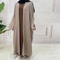Muslim Two-tone Plain Long Sleeve Dress Dresses