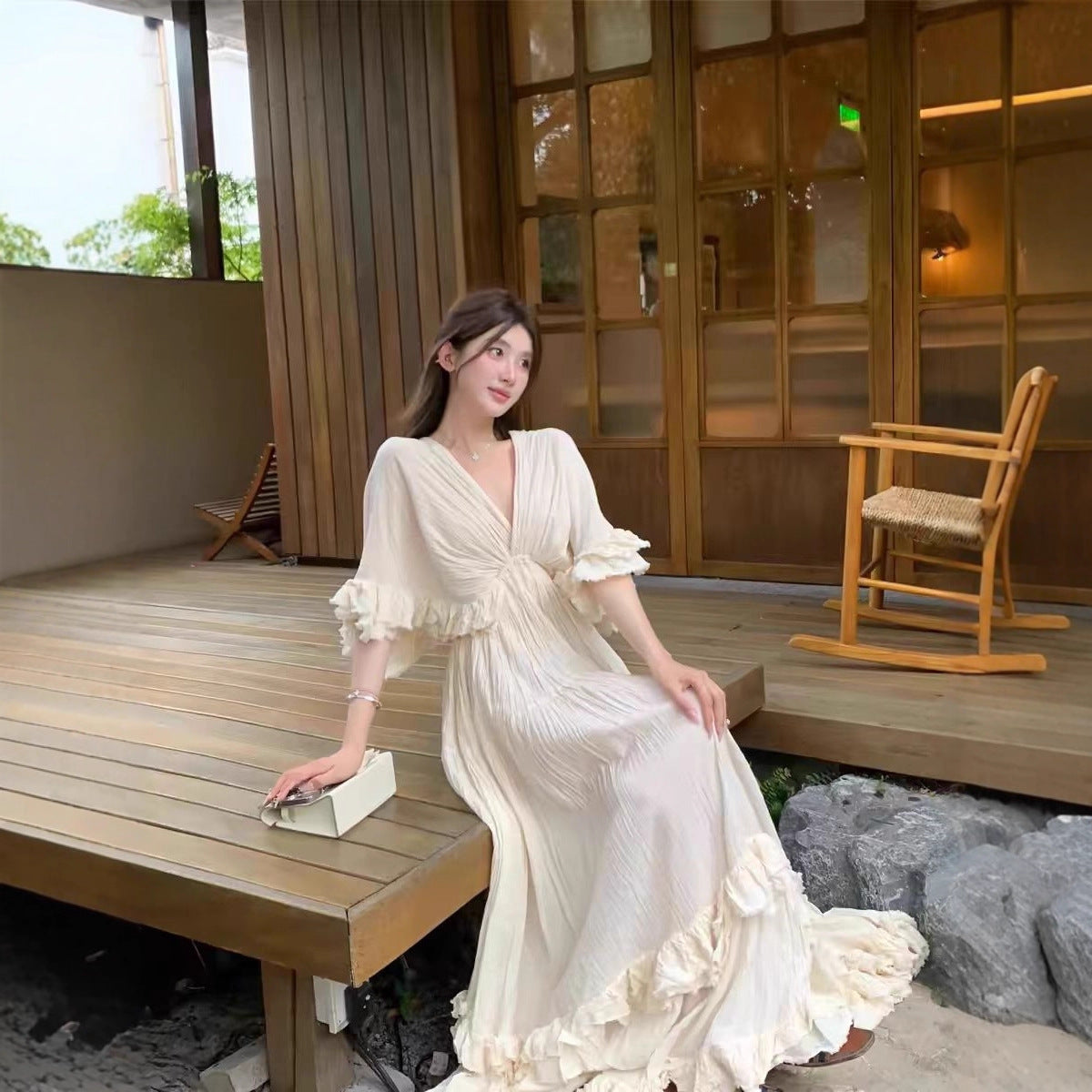 Women's Gentle Flounce Dress Summer Fairy Temperamental High-grade Dresses
