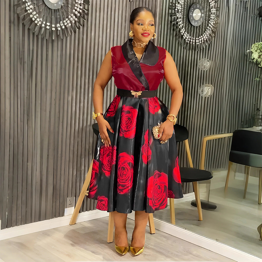 Women's African Retro Sleeveless Summer Sexy Print Dresses