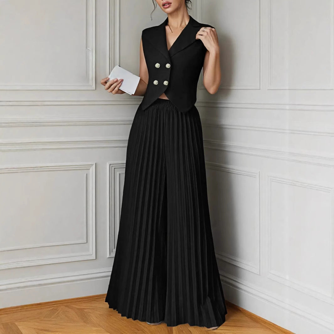 Women's Slouchy Fashion Pleated Two-piece For Suits