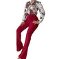 Women's Stand Collar Long Sleeve Shirt Wide Suits