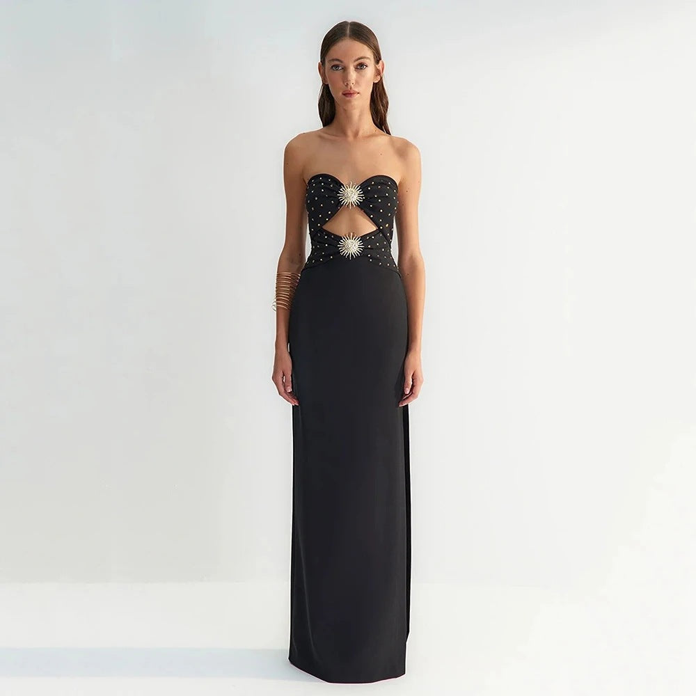 Women's Metal Accessories High-grade Elegant Long Slim Fit Tops