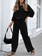 Women's Linen Casual Lace Up Loose Trousers Suits