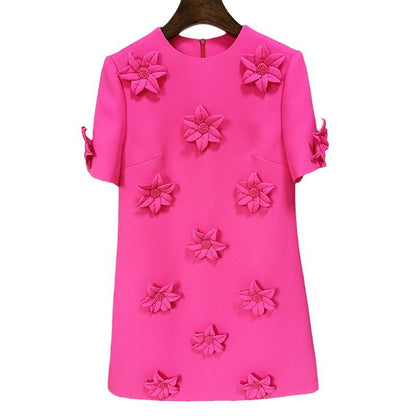 Fashion Temperament Three-dimensional Flower Sleeve Dress Dresses