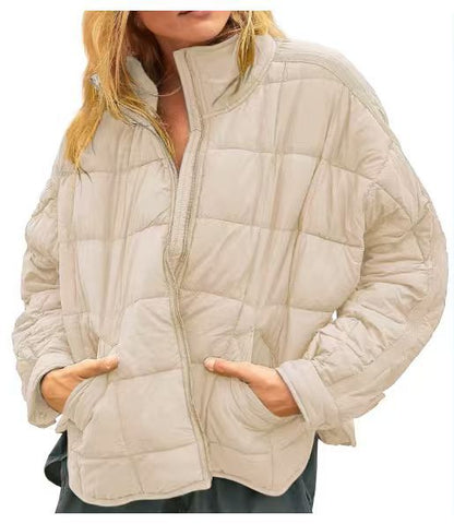 Women's Lightweight Zip Compression Cotton Down Coats