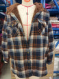 Women's Plaid Long Sleeve Furry Hooded With Jackets
