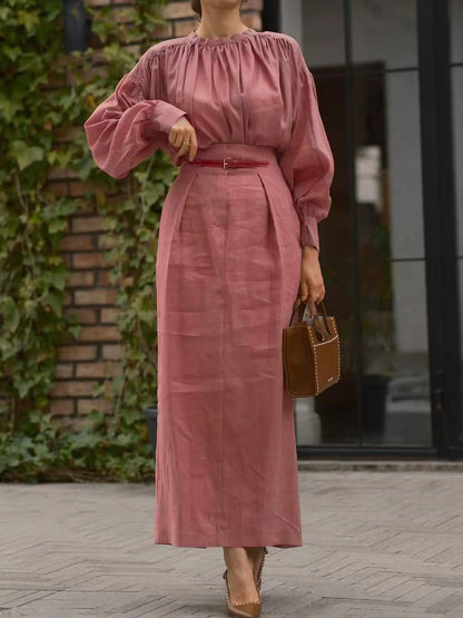 Women's French Style Long Sleeve Solid Color Suits