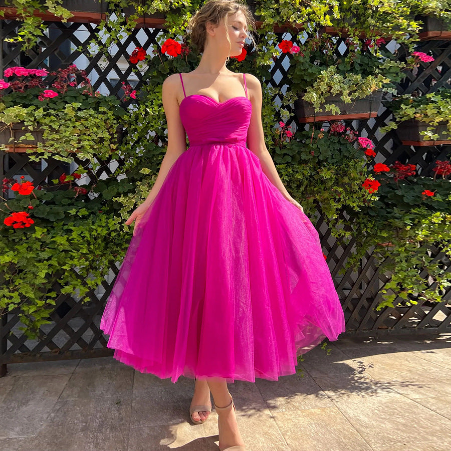 Women's Summer Dress Girly Style Mesh Banquet Dresses