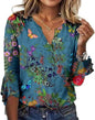 Women's Long-sleeved Printed Ethnic Fashion T-shirt Blouses