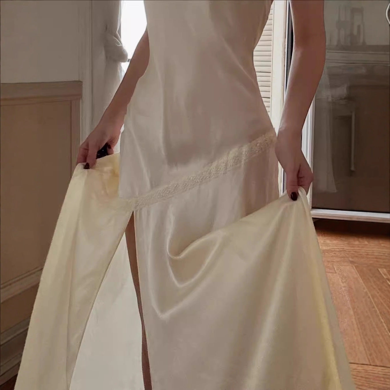 French Toast Dress Sexy Backless Satin Dresses