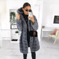 Women's Solid Color Plush Hooded Mid-length For Coats