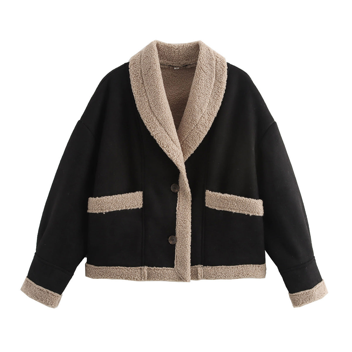 Women's American Retro Woolen Lapel Loose Fur Coats